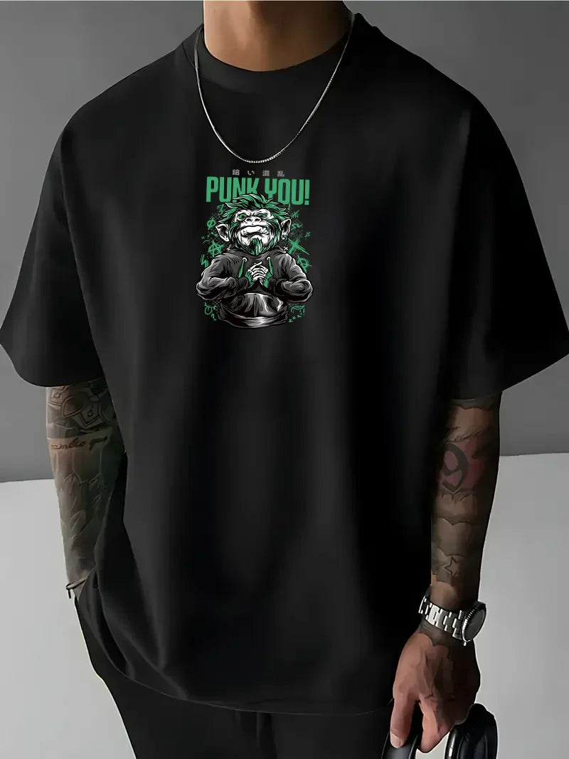 Tricou bărbați PUNK YOU crno (Oversized)
