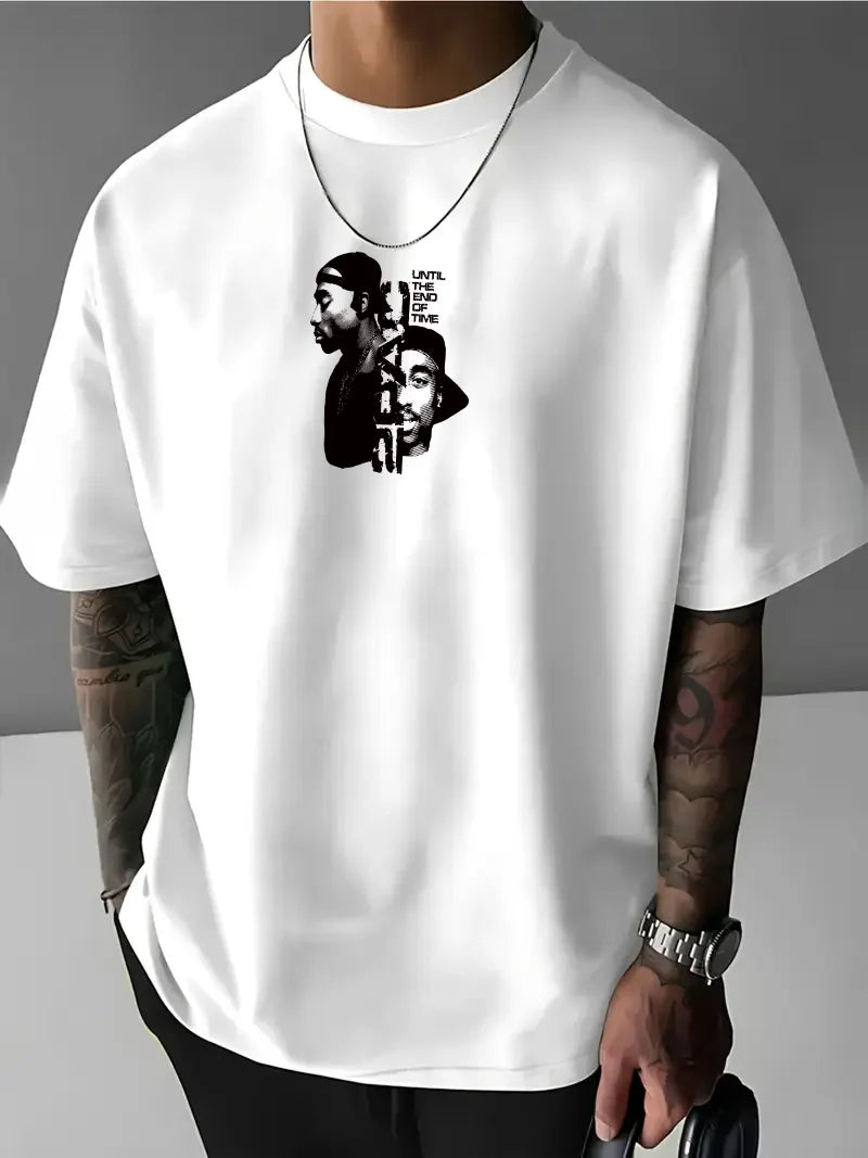 Tricou bărbați 2PAC bijelo (Oversized)