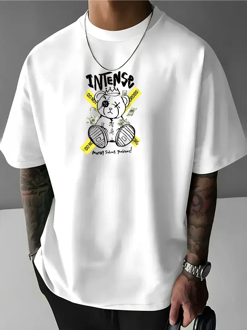 Tricou bărbați INTENSE bijelo (Oversized)