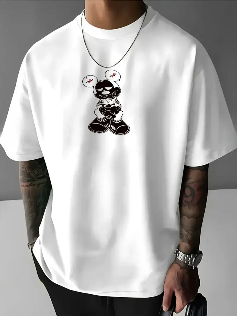 Tricou bărbați BAD MICKEY bijelo (Oversized)