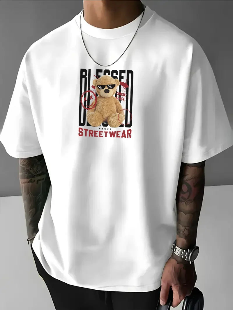 Tricou bărbați BLESSED bijelo (Oversized)