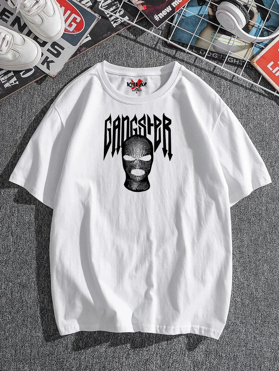 Tricou bărbați GANGSTER bijelo (Oversized)
