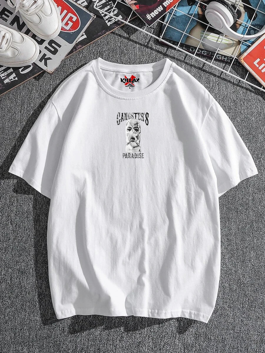 Tricou bărbați Gangster Paradise bijelo Oversized