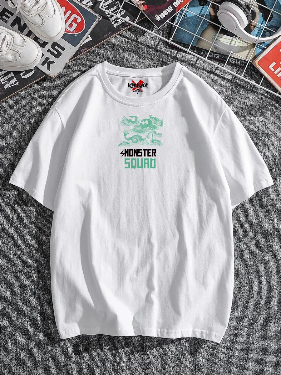 Tricou bărbați MONSTER SQUAD Oversized bijelo