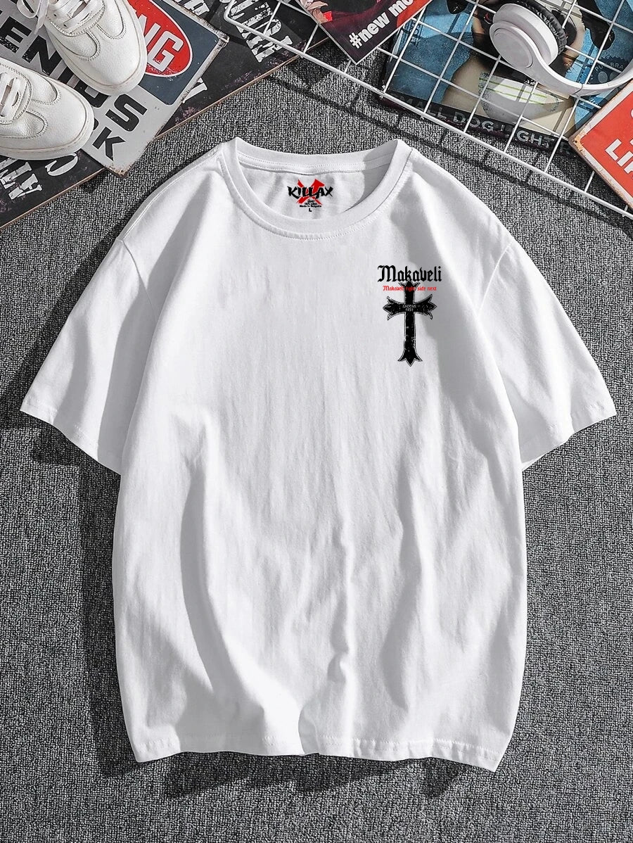 Tricou bărbați MAKAVELI bijelo Oversized