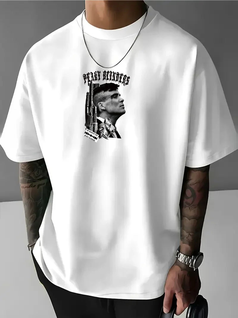 Tricou bărbați PEAKY BLINDERS #1 bijelo (Oversized)