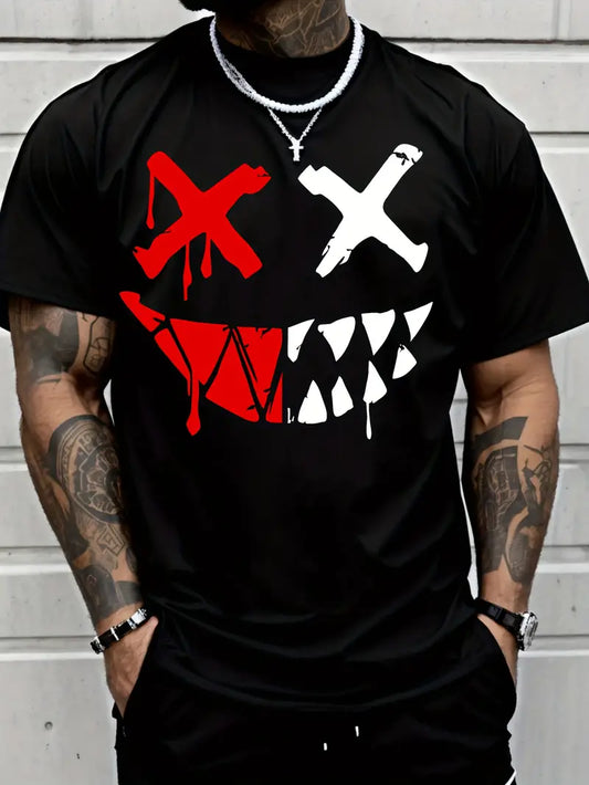 Tricou bărbați Red X Face crno