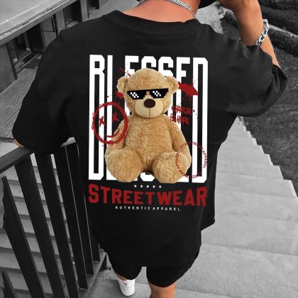 Tricou bărbați BLESSED crno (Oversized)