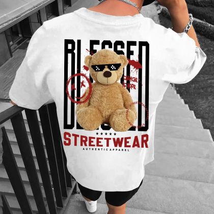 Tricou bărbați BLESSED bijelo (Oversized)