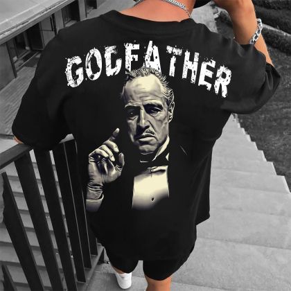 Tricou bărbați GODFATHER crno (Oversized)