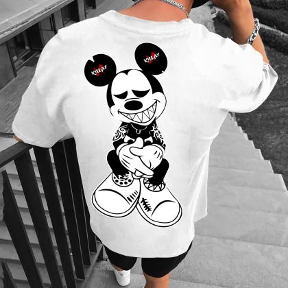 Tricou bărbați BAD MICKEY bijelo (Oversized)