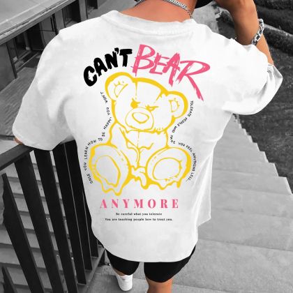 Tricou bărbați CANT BEAR bijelo (Oversized)