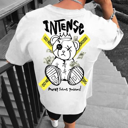 Tricou bărbați INTENSE bijelo (Oversized)