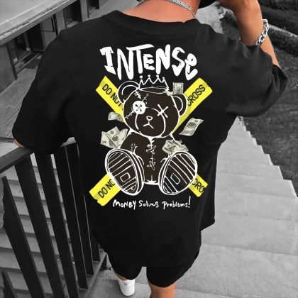 Tricou bărbați INTENSE crno (Oversized)