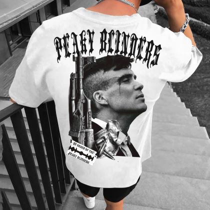 Tricou bărbați PEAKY BLINDERS #1 bijelo (Oversized)