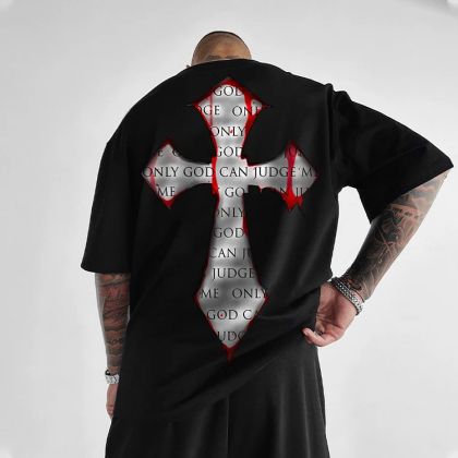 Tricou bărbați ONLY GOD CAN JUDGE ME (Oversized)