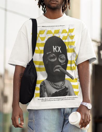Tricou bărbați Killax Gang bijelo (Oversized)